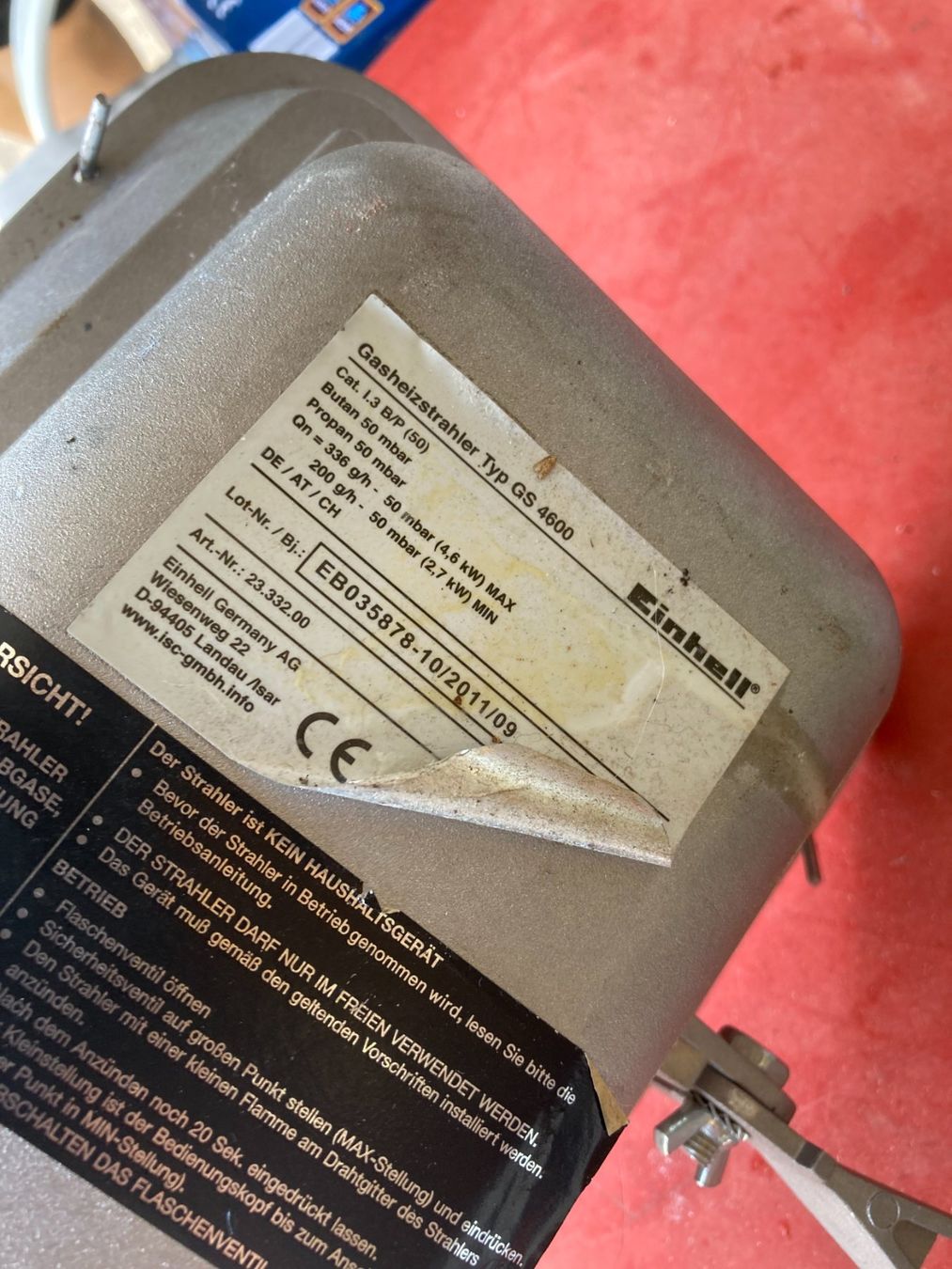 Einhell Heizgeräte: Einhell Gasheizstrahler  GS4600 – Gebraucht aus Marbach LU von Hoheduene 3