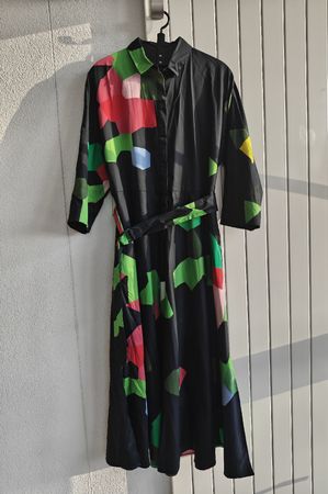 AKRIS Punto Kaleidoscope Print Cotton Poplin Shirtdress