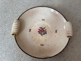 Antike Deckoschüssel, Blumendekor Vintage