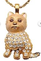 Vintage Yorkie Westie Terrier Anhänger Silber 925 vergoldet