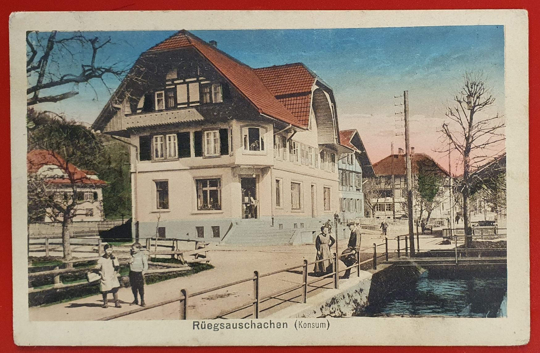 Ansichtskarten: Rüegsauschachen - Konsum, belebt – Gebraucht aus Kreuzlingen von Rschweiz1