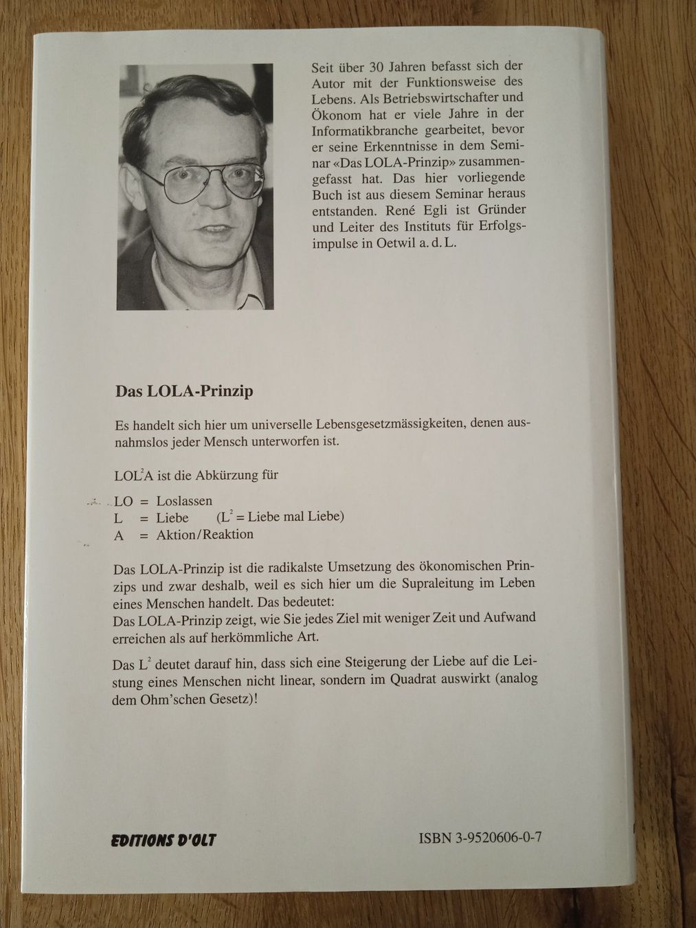 Libri: Das Lola-Prinzip René Egli – Usato da Rothrist venduto da MaSa82 1
