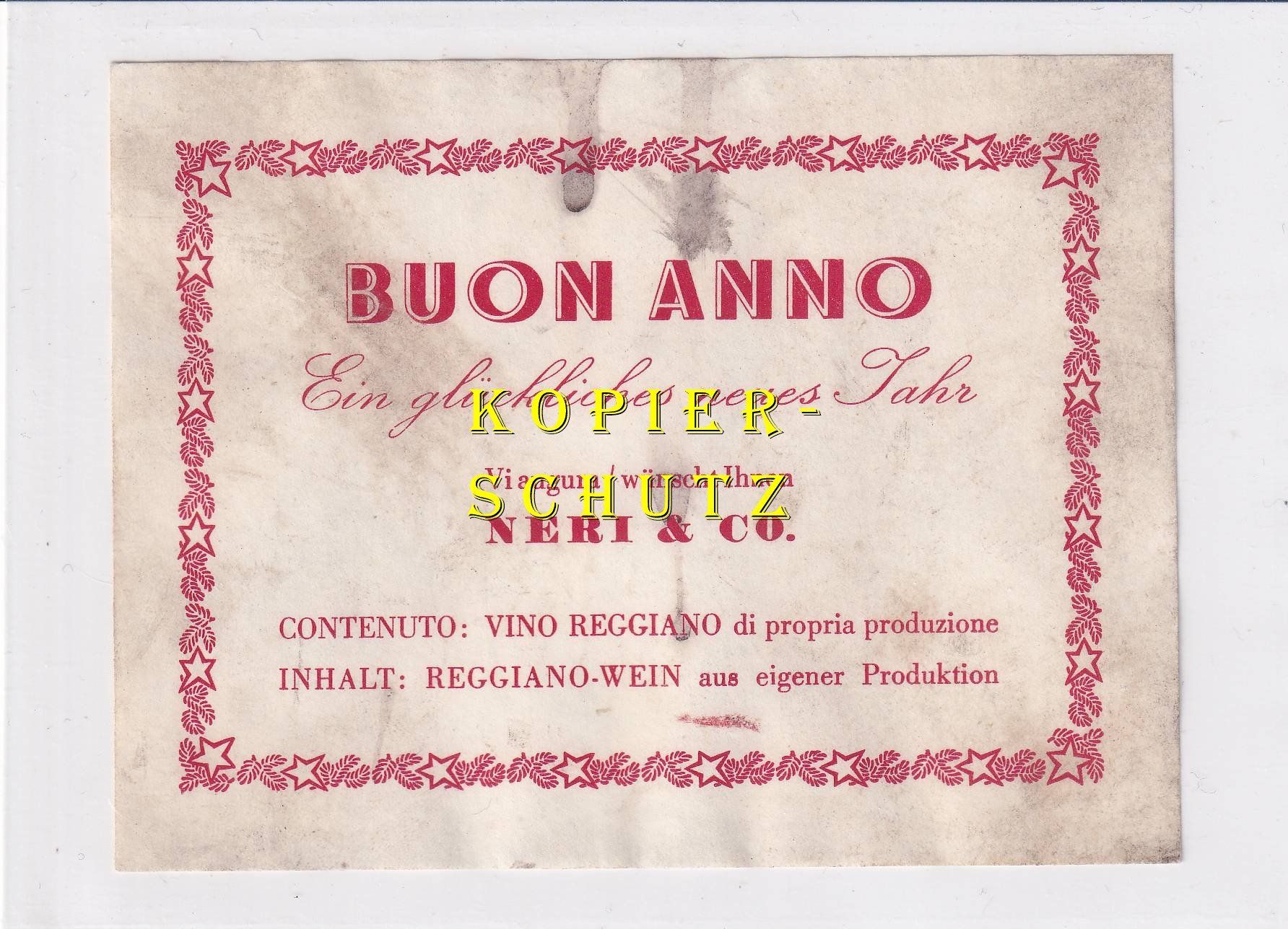 Carta: Etikette - Buon Anno (Neri & Co.) – Usato da Hombrechtikon venduto da Rudolf07