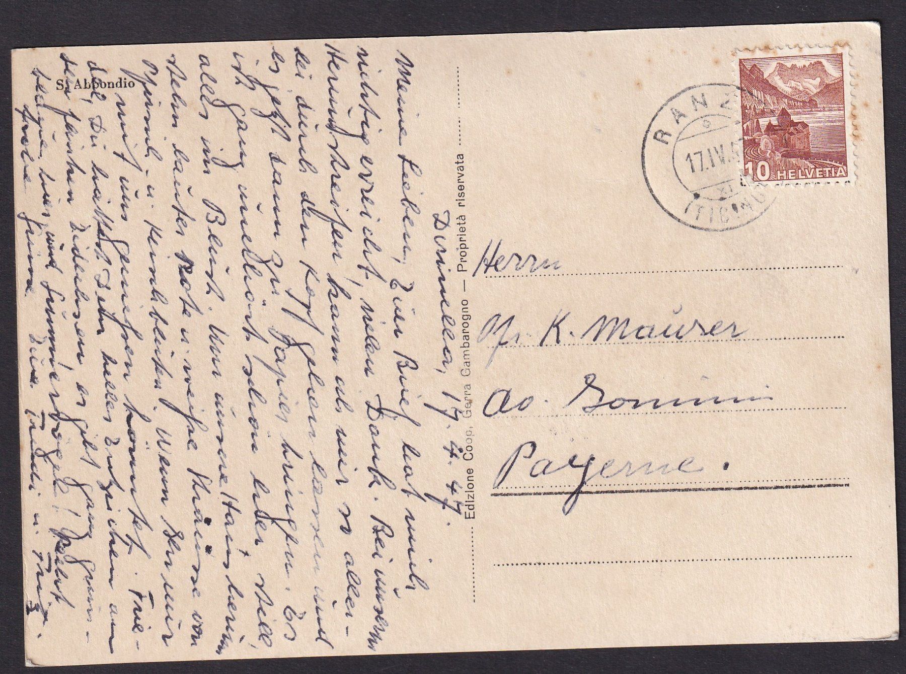 Cartes postales: Sant' Abbondio Dorfansicht – D'occasion à Olten par clotaldi 1