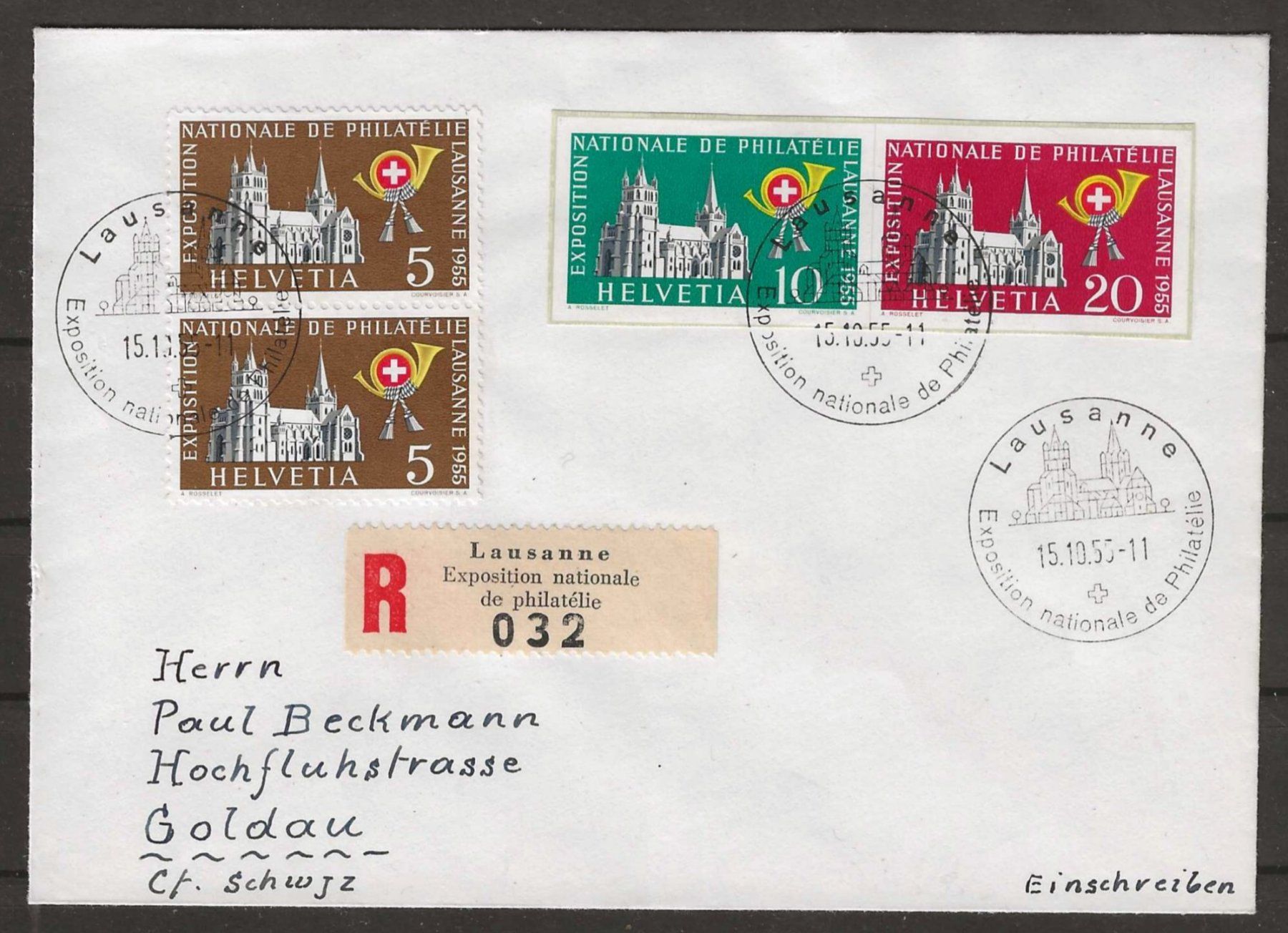 Tutti i francobolli: 1955 : Block Einzelwerte W33/34 auf R-Brief – Usato da Gümligen venduto da Geniusbuy