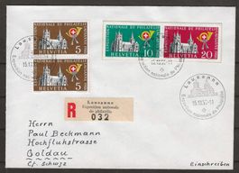 1955 : Block Einzelwerte W33/34 auf R-Brief