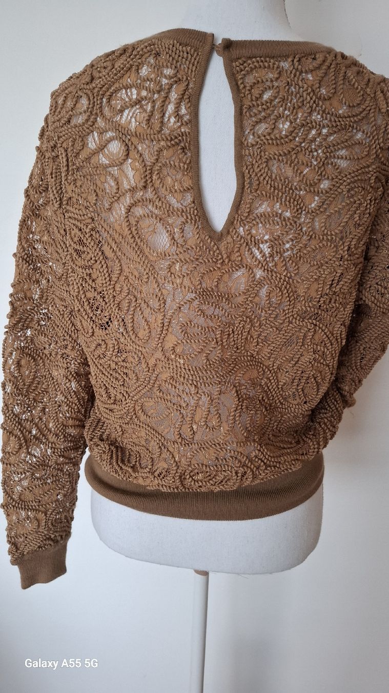 Twinset Maglioni & Felpe: Pull Twin-Set Simona Barbieri, taille S, dentelle marron – Usato da Payerne venduto da wardi11 3