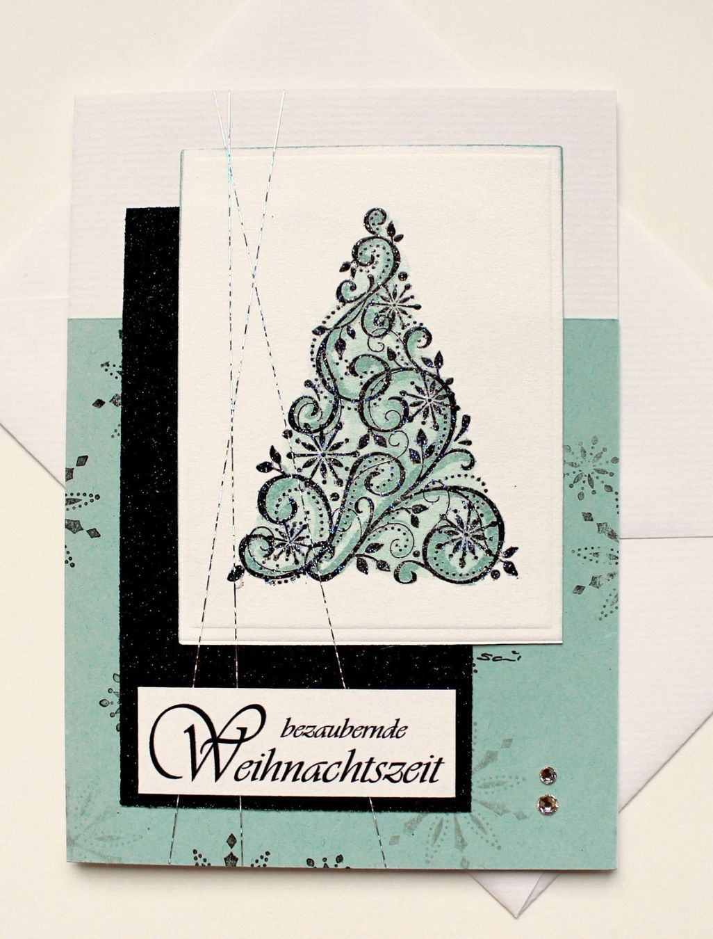Cartoline: ✨HANDGEMACHTE Weihnachtskarte: "Glitzerbaum" A6 – Nuovo e nell'imballaggio originale da Rüti ZH venduto da shanenya