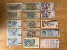 Verschiedene Banknoten aus aller Welt - Konvolut 20er, 50er,