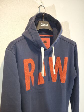 RAW - Pull à Capuchon Bleu Foncé, Taille M