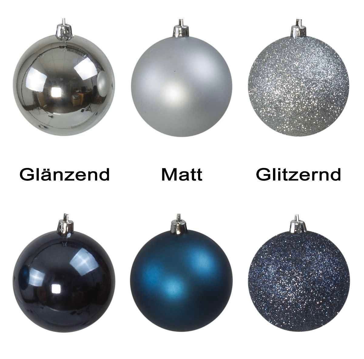 Tutte le decorazioni: Riesen Weihnachtskugelset 120 teilig Silber/Stahlblau – Nuovo e nell'imballaggio originale da Basel venduto da Seifehuesli 3