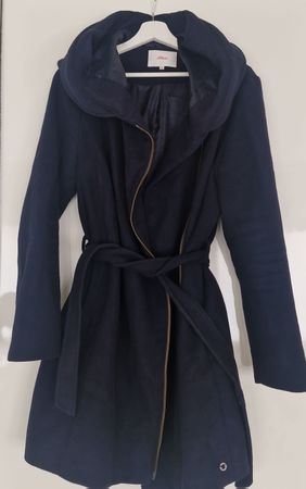 Elegant s.Oliver Winter Coat - Navy Blue, Size 42/L