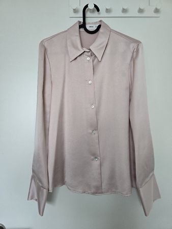 Bluse von Mango, pudriges Rosa, glänzender Stoff, XS