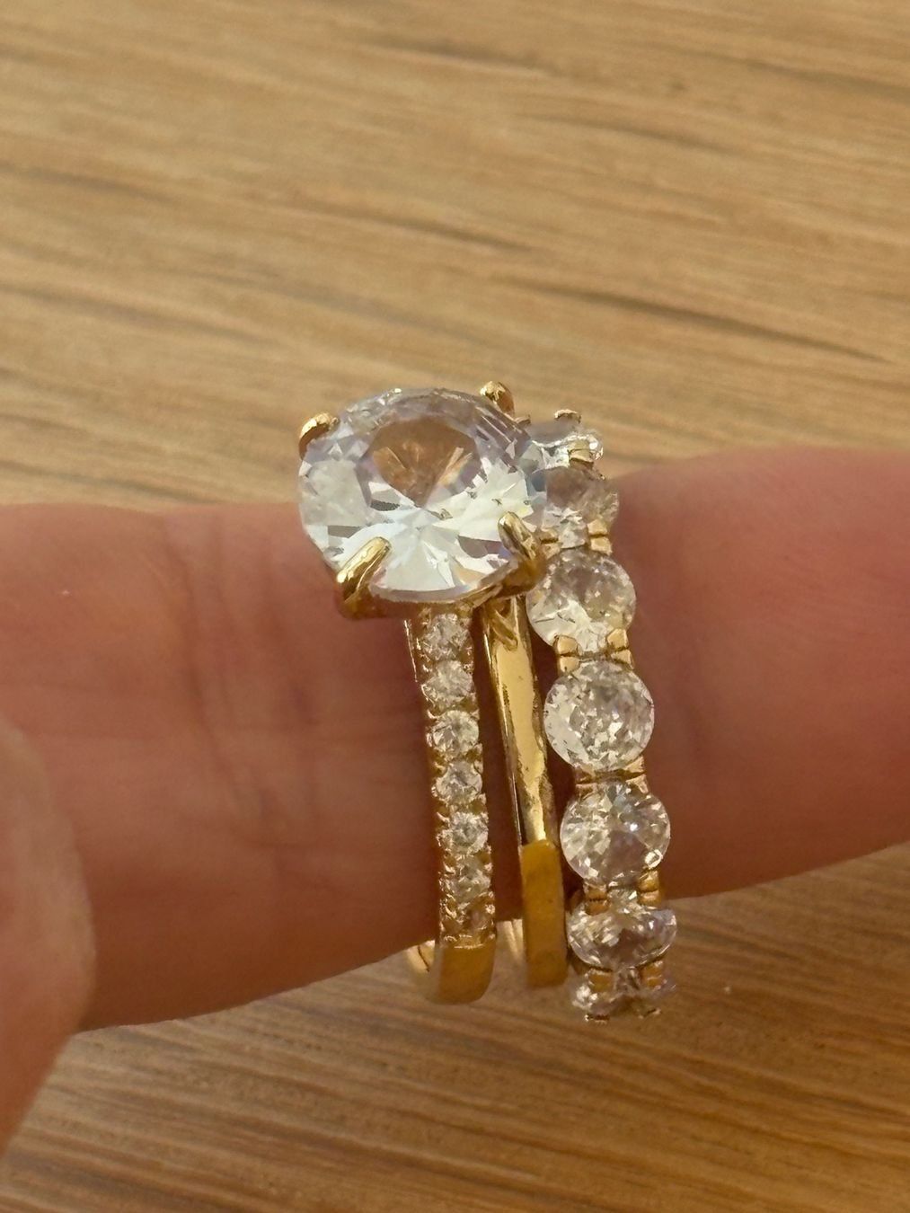 Ringe: Luxus Elegante Trio Gr:18/8 Ring   Farbe: Gold – Neu (gemäss Beschreibung) aus Bremgarten AG von nullpunktnull 2