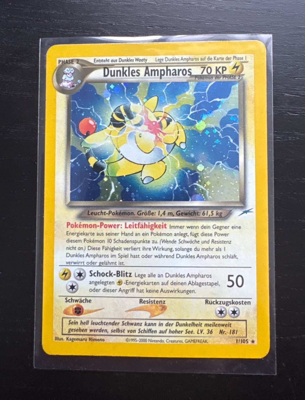 Pokémon Carte collezionabili: Pokemon Dunkles Ampharos 1/105 – Nuovo (secondo la descrizione) da Uhwiesen venduto da sepp357