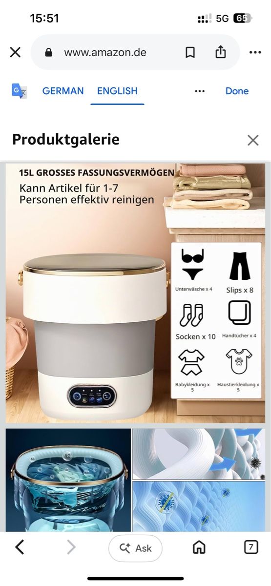 Waschmaschinen: Small washingmachine（foldable） – Gebraucht aus Basel von mac_z7c7 4