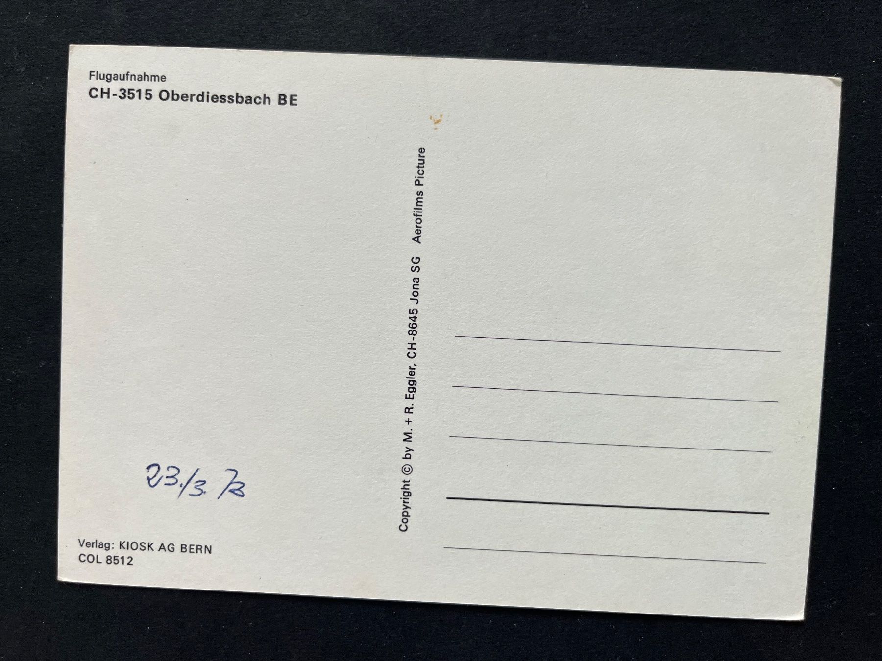 Cartoline postali: Oberdiessbach/ Flugaufnahme – Usato da Ostermundigen venduto da DaxKarten-75 1