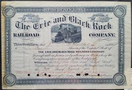 Aktie Unikat: The Erie and Black Rock Railroad Company 1882