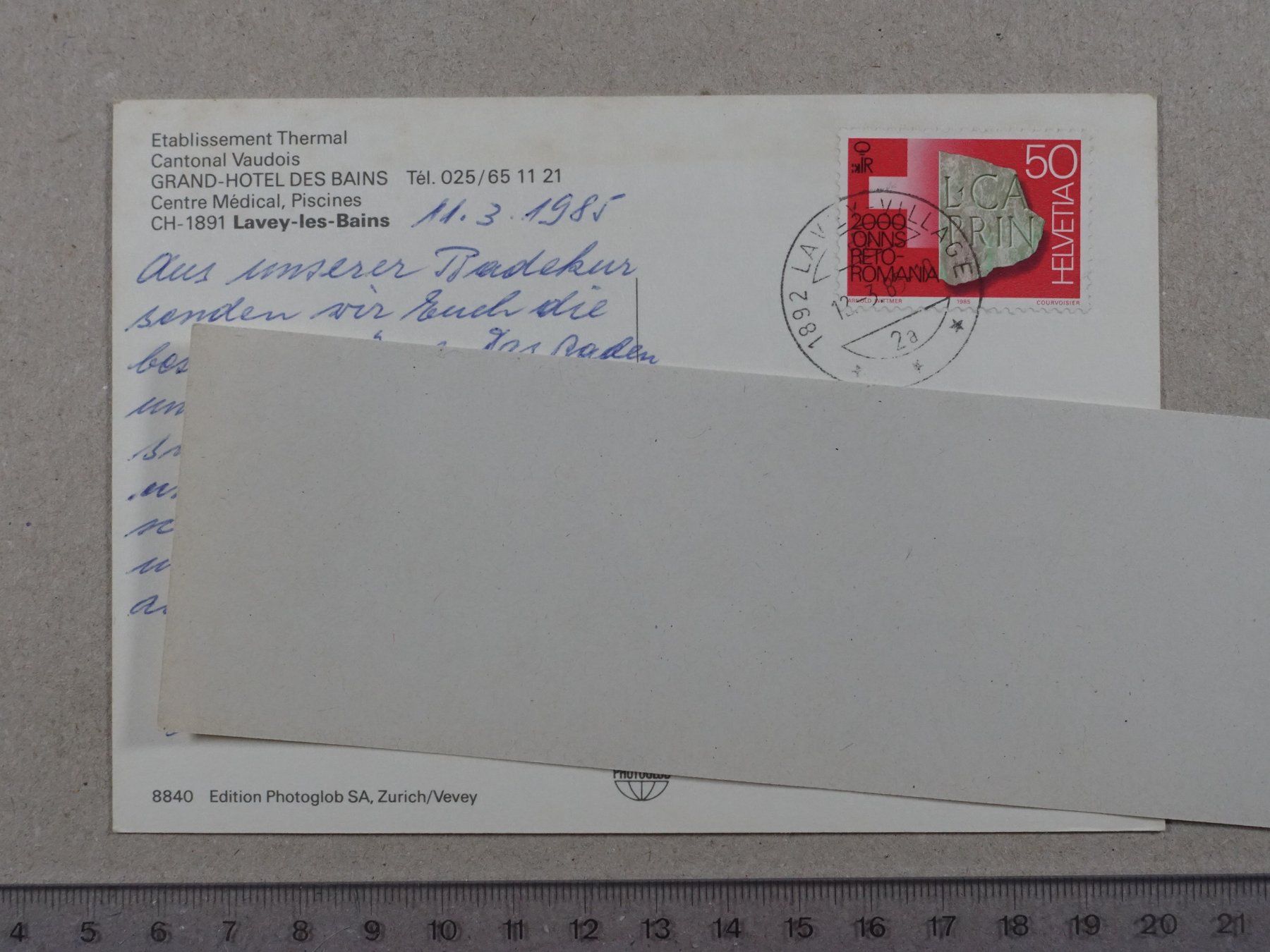 Cartoline postali: Lavey-les-Bain, 1985 – Usato da Lenzburg venduto da fh1 1