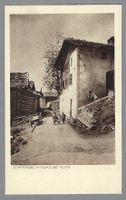 1914, FIDAZ BEI FLIMS, DORFGASSE, BELEBT MIT KINDERN, SAUBER
