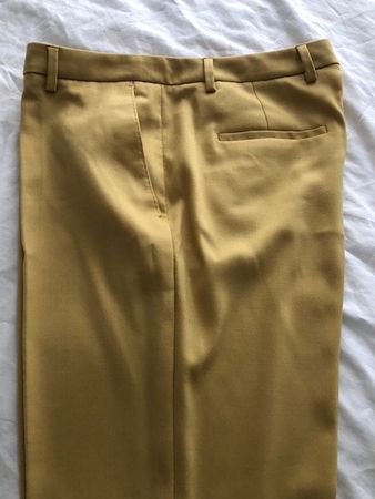 Elegante gelbe Bundfaltenhose, Strenesse, 40, 98% Schurwolle