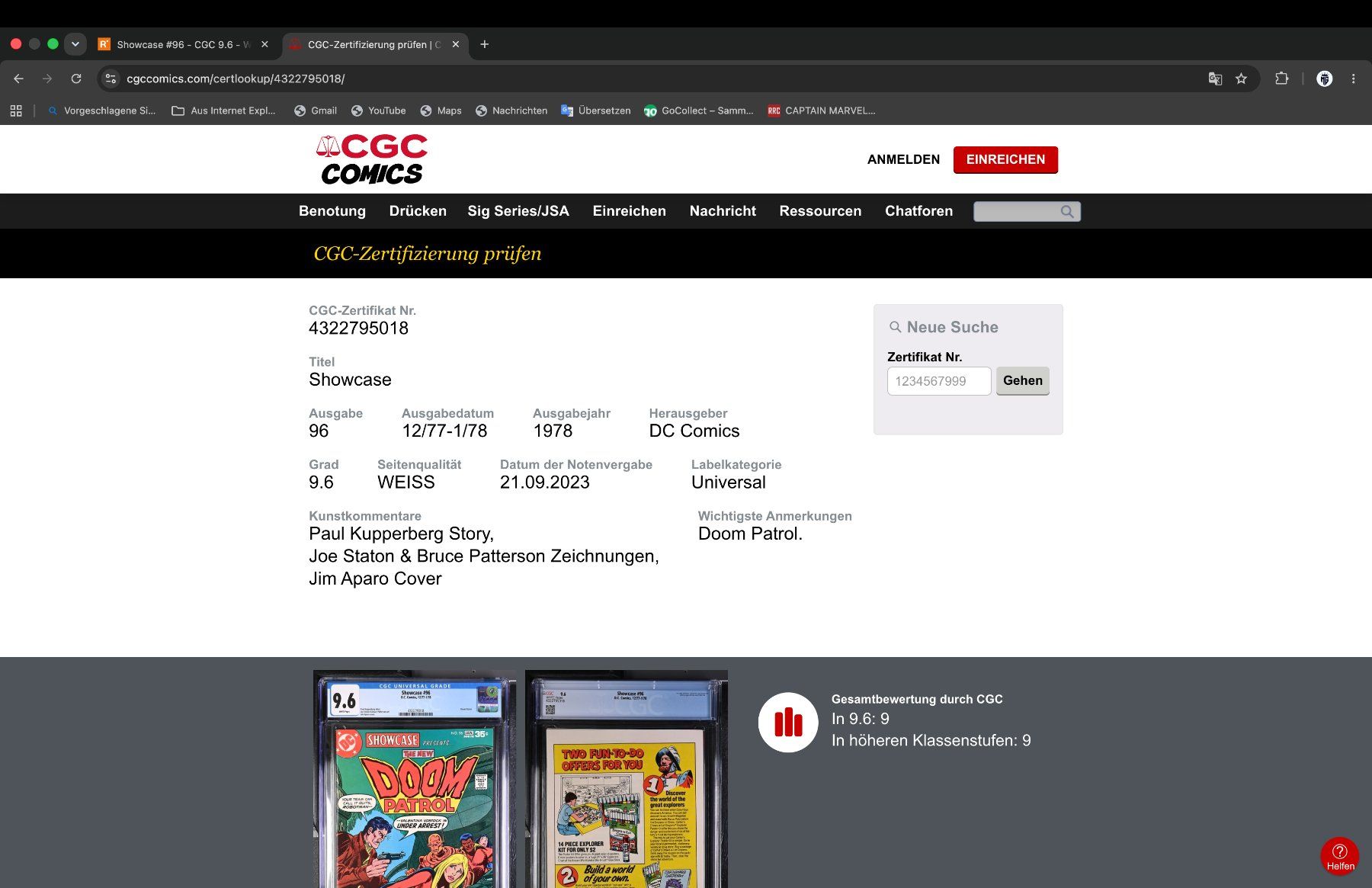 Fumetti: Showcase #96 - CGC 9.6 - WHITE Pages! – Usato da Amriswil venduto da MA_GA 2