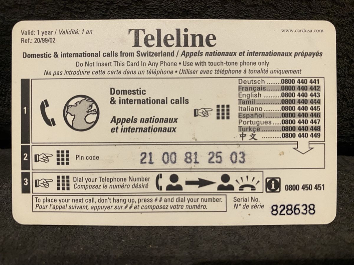 Telefon- & Taxkarten: Teleline – Gebraucht aus Lausanne von babacard10 1