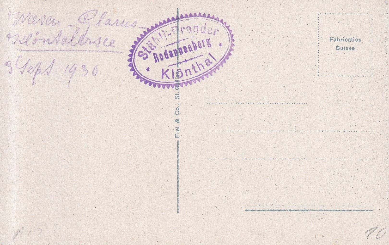 Cartoline postali: Klöntal Rhodannenberg 1930 – Usato da Bürglen TG venduto da StampGraf 1