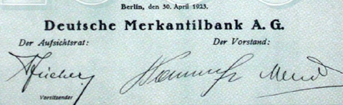 Dokumente: Deutsche Merkantilbank, Berlin - 1923 – Gebraucht aus Solothurn von Sgasche 1