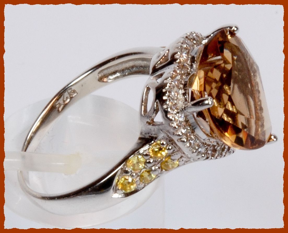 Ringe: ♛ Champagner Quarz / Saphire 925 Silberring – Neu und originalverpackt aus Oberglatt ZH von Hot-Spot 6