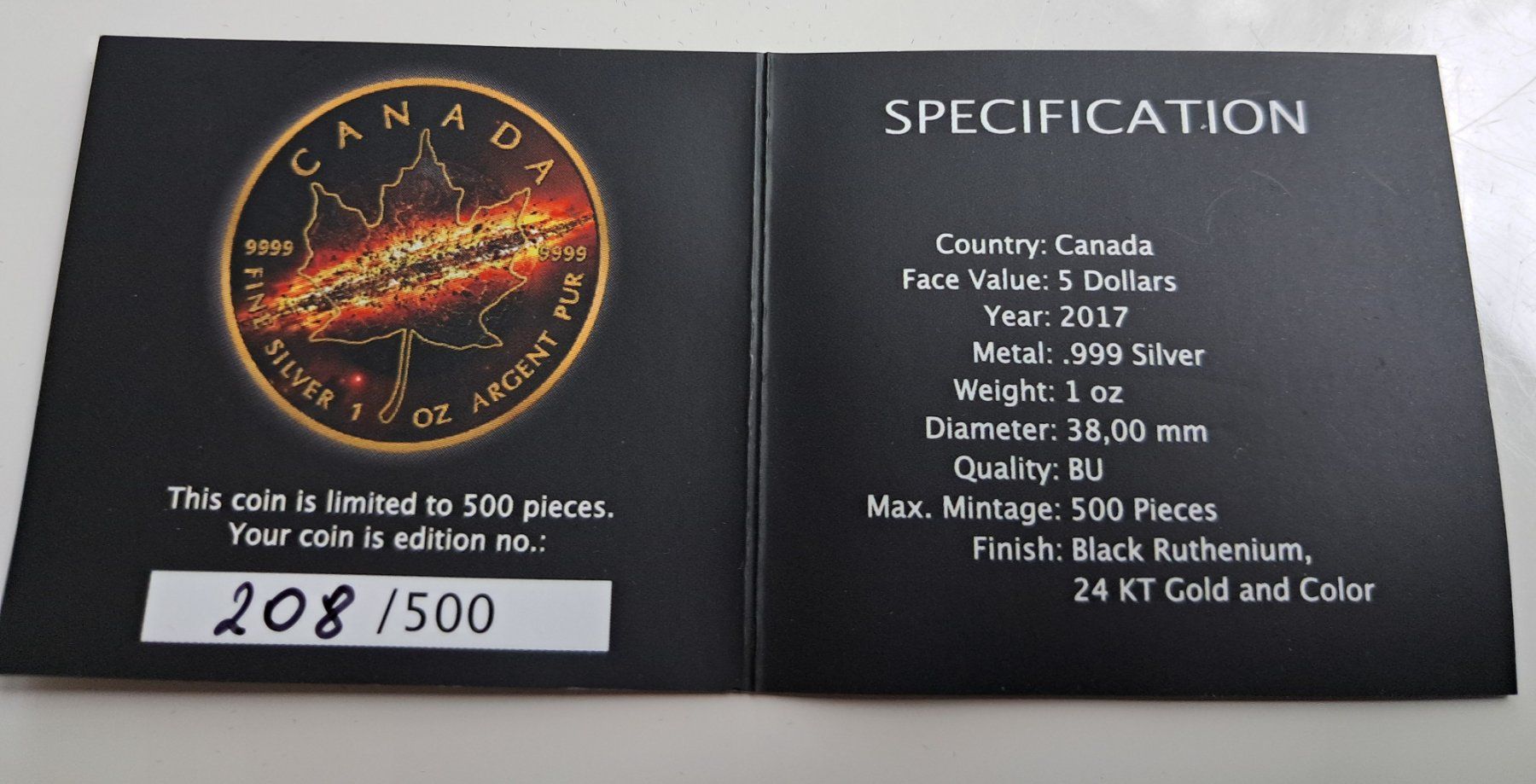 Toutes les monnaies: 1 OZ Silber Maple Leaf 2017, Auflage: 500Stk – Neuf (Voir description) à Weinfelden par shopping-island 2