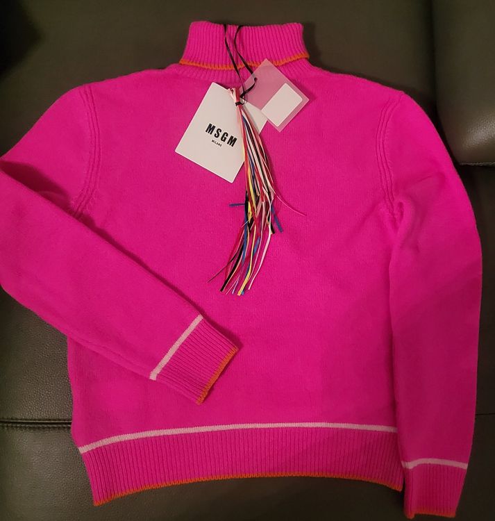 Robe Pull Rose Vif En Maille Tricot Effet Brossé | Tricots | PLT FR