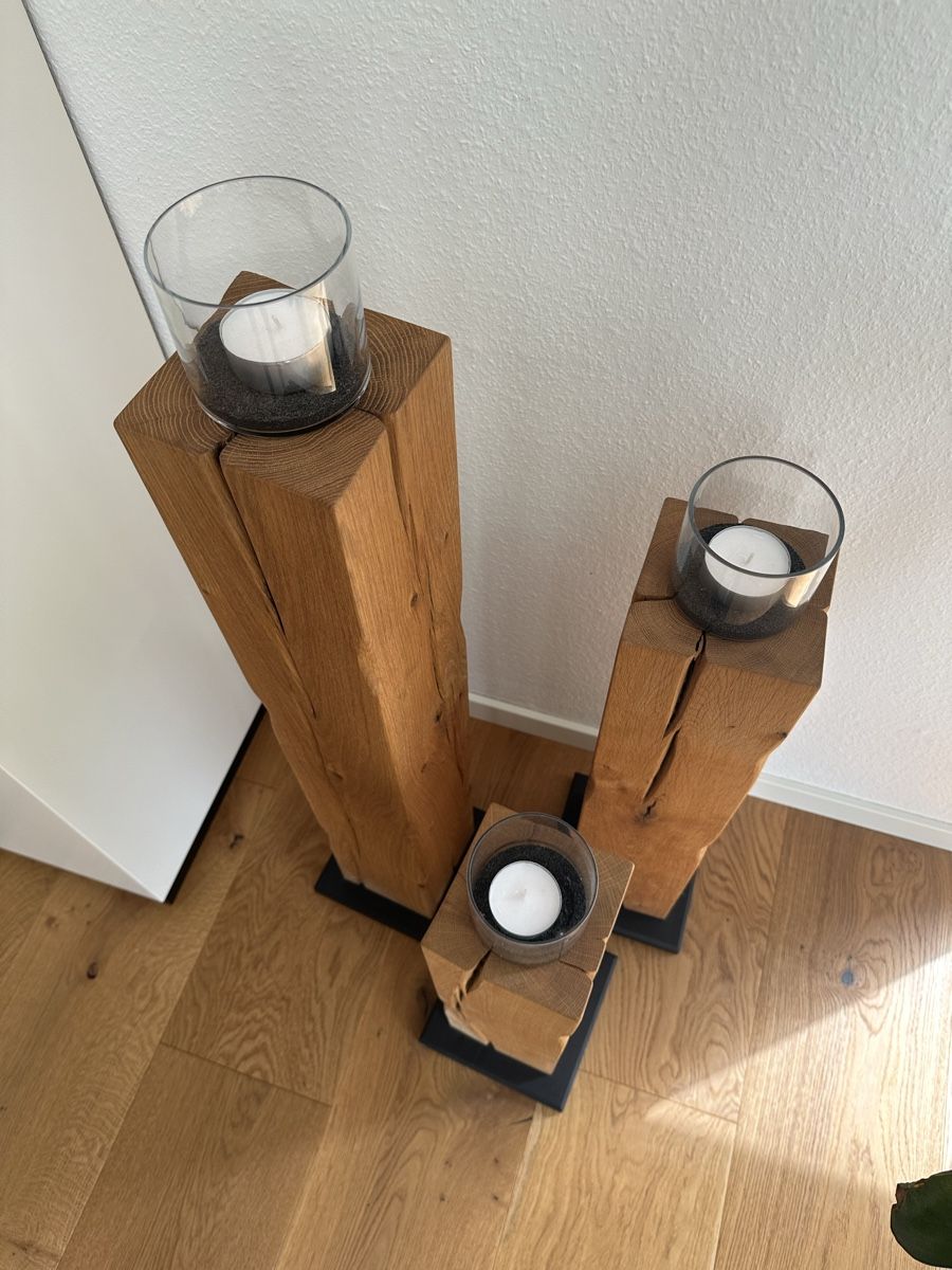 Portacandele: Kerzenständer Massivholz 3-er Set – Nuovo (secondo la descrizione) da Untersiggenthal venduto da rolisevi 1