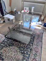 Couchtisch Glas Metall schmiedeeisen Verzierungen