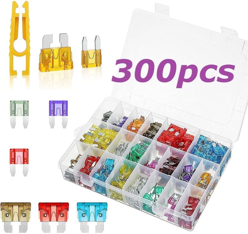 180 Stück Autosicherungen Set Mit Koffer - Flachsicherungen Für PKW, LKW, Motorrad