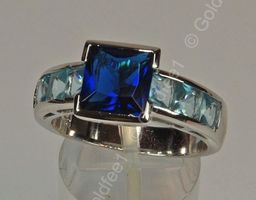 Silberring Saphir CZ 925 Silber