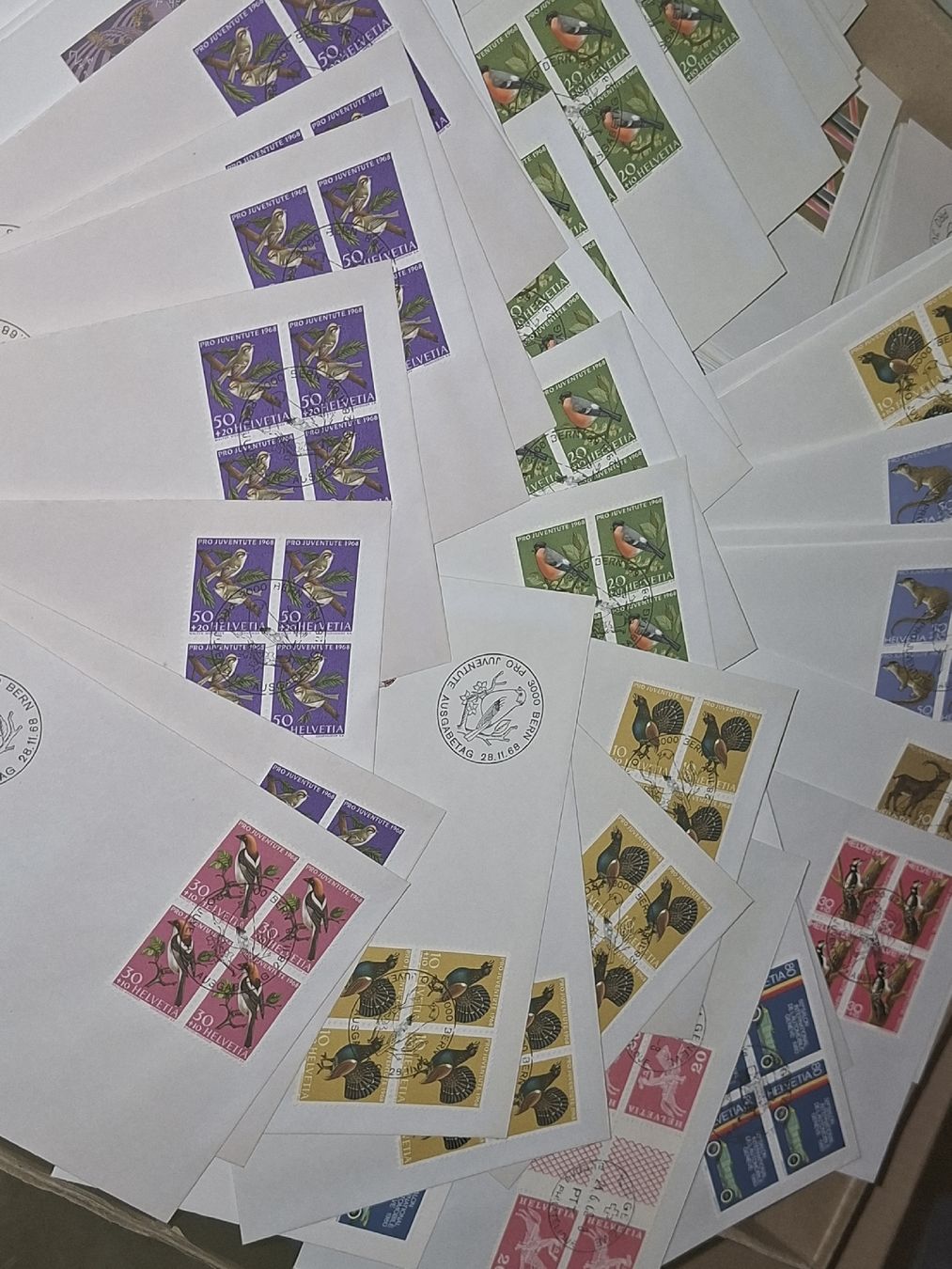 Alle Briefmarken: X 100 FDC 4er Block Belege  – Gebraucht aus Balgach von SIMEON27 6