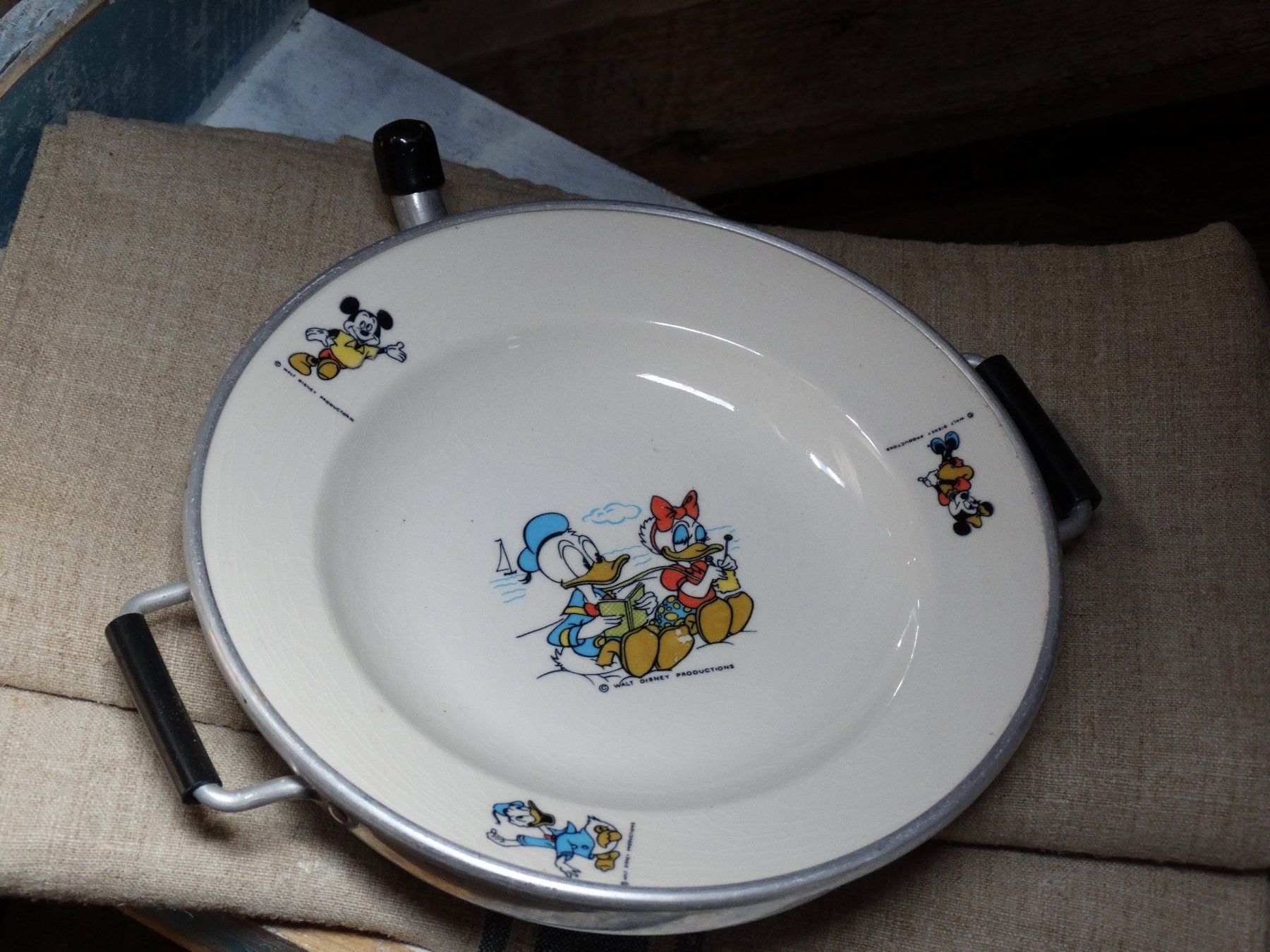 Disney Piatti: antiker Kinderteller Donald Duck & Daisy Original Disney – Usato da Grossaffoltern venduto da amo64 6