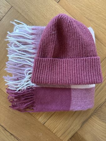 Schal und Mütze Set Seasons, neu, Lila/Weiss Winter ❄️