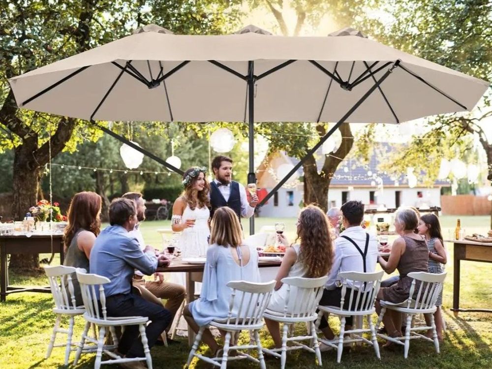 Ombrelloni: Sonnenschirm 460x270cm mit 3 Winddächern ZENVARO – Nuovo e nell'imballaggio originale da Lachen SZ venduto da sw3zzy 1