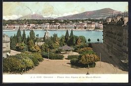 Genève, Place des Alpes et le Mont-Blan