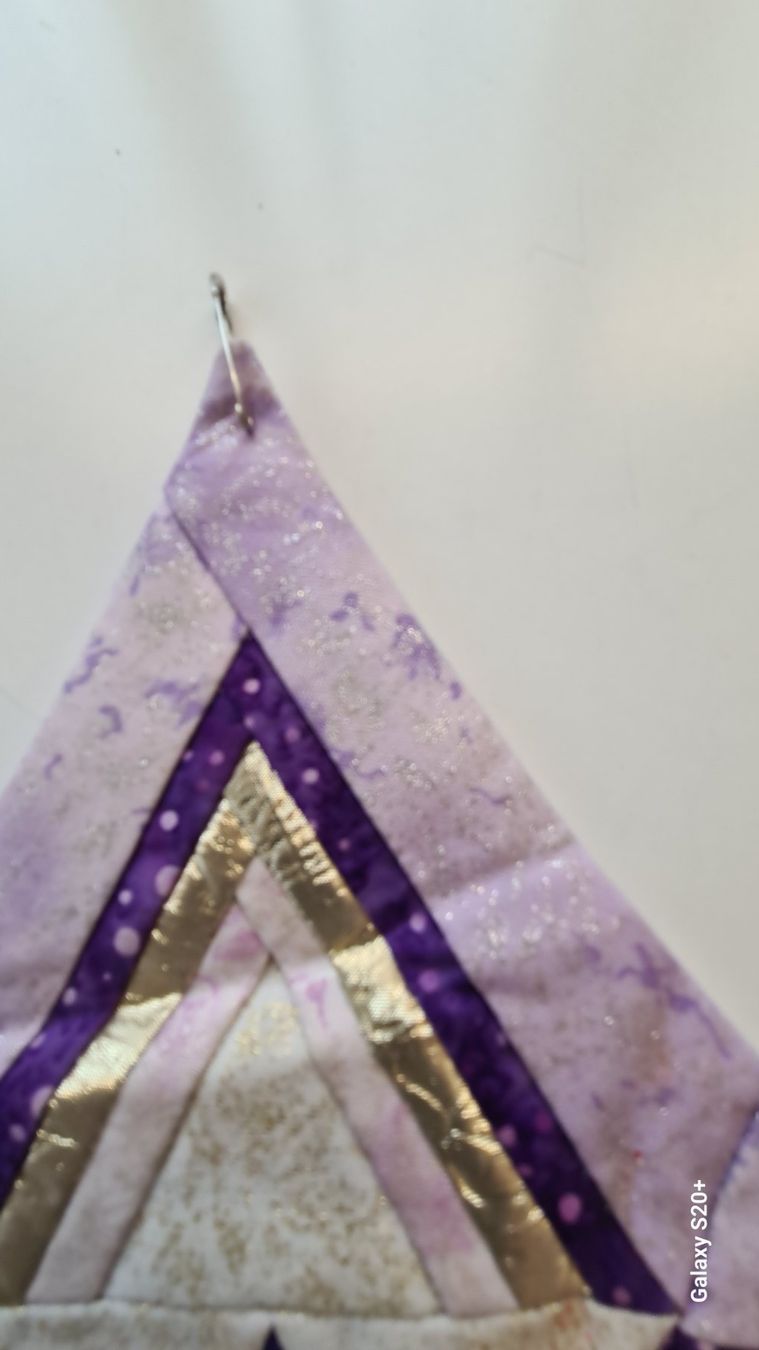 Alle Dekorationen: Handgemachte Sternen Deko, Patchwork, Lila-Gold, cm 40 Stoff – Gebraucht aus Aldesago von ant_zk5q 4