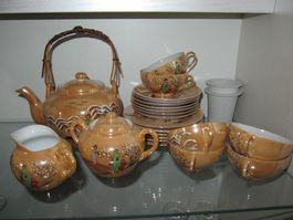 Vintage Tee-Service Set Geschirr Keramik Japan Stil Herbst