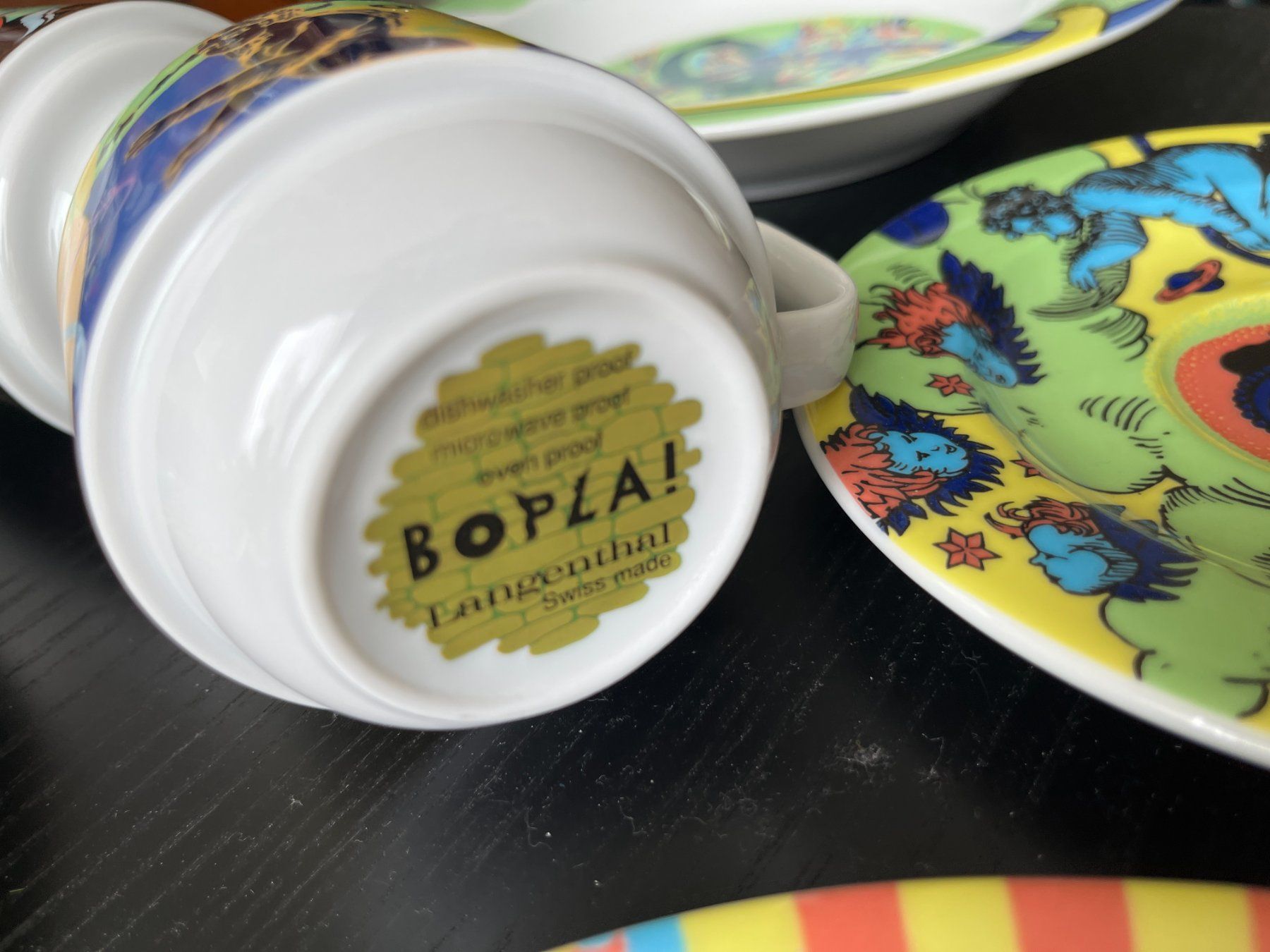 Bopla Set di piatti: Bopla Langenthal kunterbuntes Set Tassen Teller – Usato da Zürich venduto da Allrounders 3