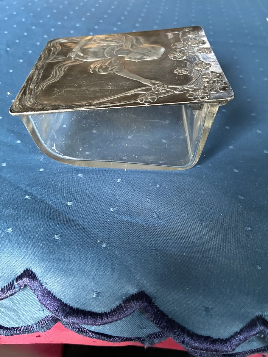 WMF Bicchieri: WMF Glasdose mit Metalldeckel Jugendstil – Usato da Dornach venduto da Rosengarten 4