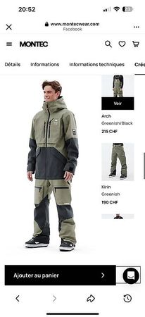 Veste et pantalon de ski snowboard Montec isolée ? Taille S