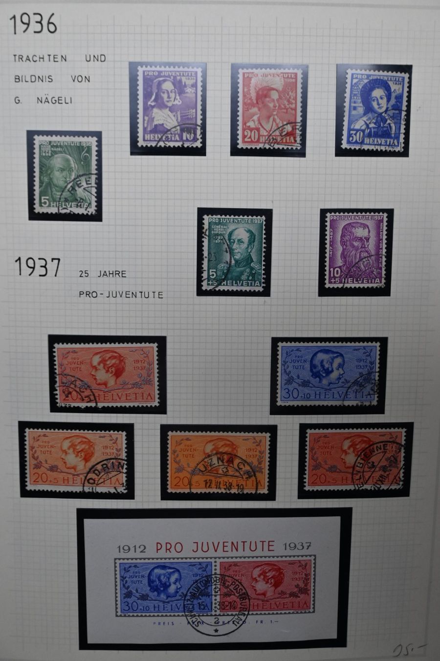 Tutti i francobolli: 1 Sammlung Pro Juventute 1913 - 2007 - Einzelwerte/Viererbl. – Usato da Steffisburg venduto da Charlamov 3