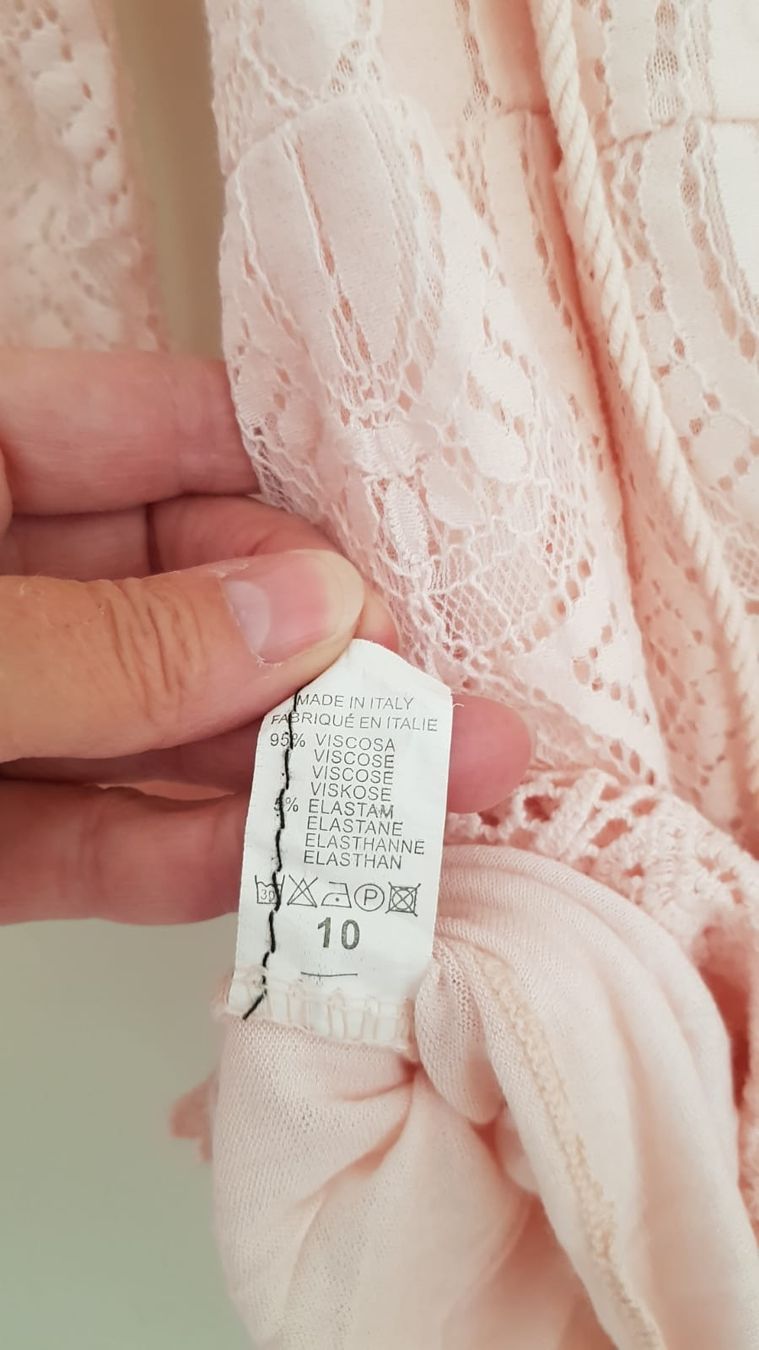 Tuniche: Blouse dentelle rose poudré, taille 40/unique – Nuovo (secondo la descrizione) da Versoix venduto da aline_b 2