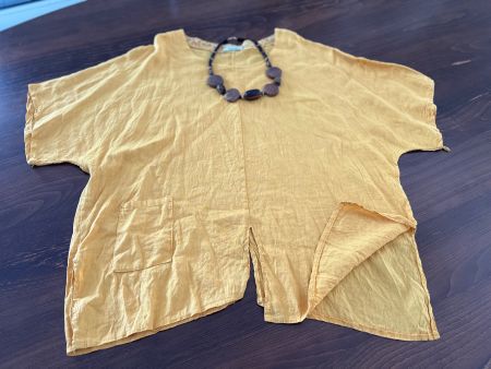 Damen Oberteil gelb Gr. 44 -Leinen-Mix