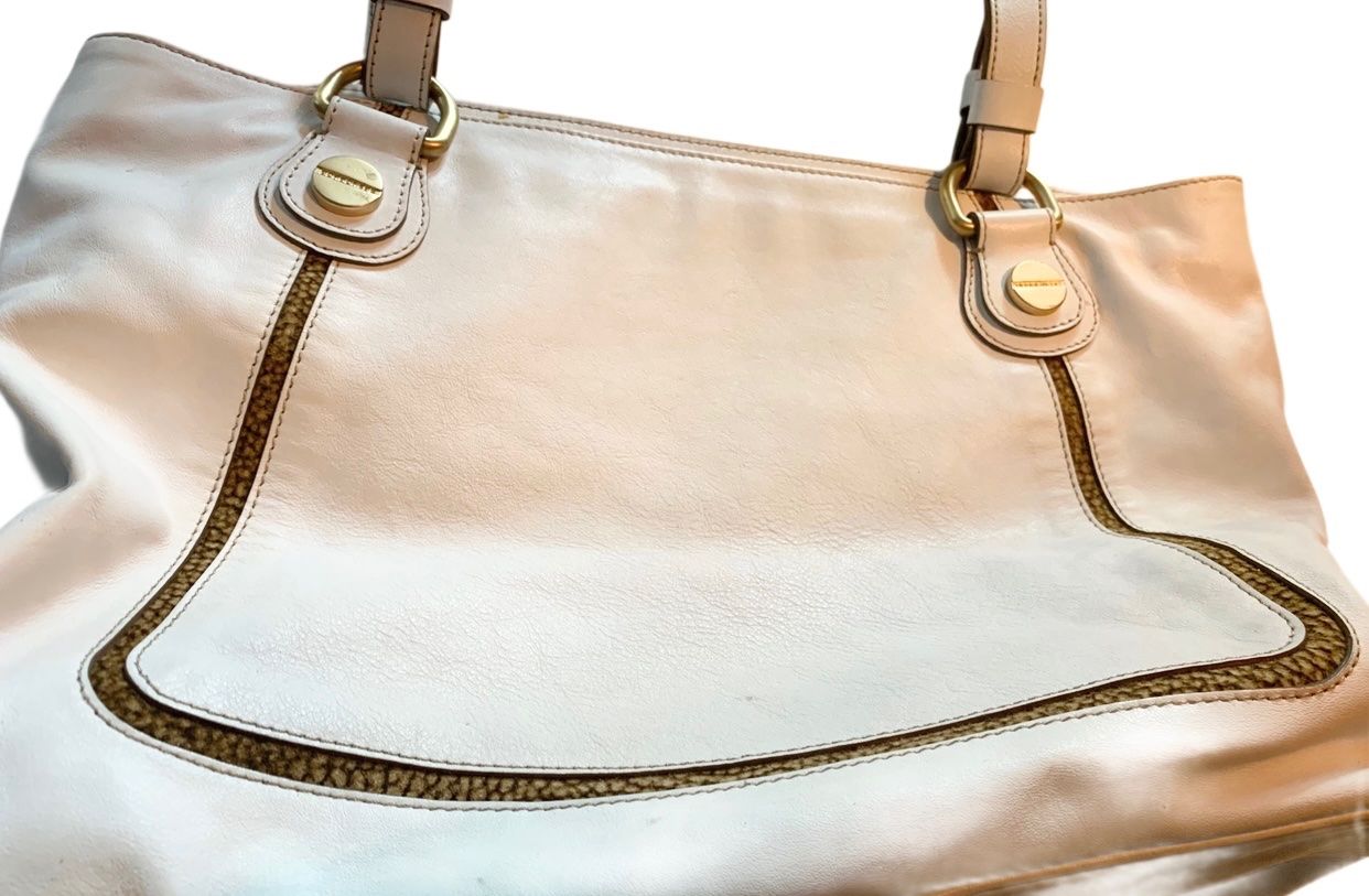 Borbonese Taschen für Damen: Luxury patented Shopper Borbonese white leather – Gebraucht aus Chur von bal_xs69 5